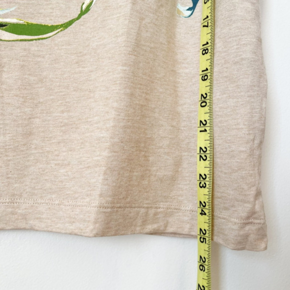 Chico's Tan Tropical Floral Metallic Short Sleeve Tee Top Womens Small - Picture 6 of 9